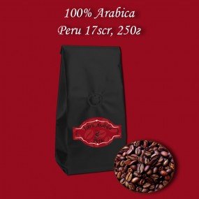 Кава зернова Arabica Peru 17scr (Арабіка Перу) 250г.  БЕЗКОШТОВНА ДОСТАВКА від 1кг!